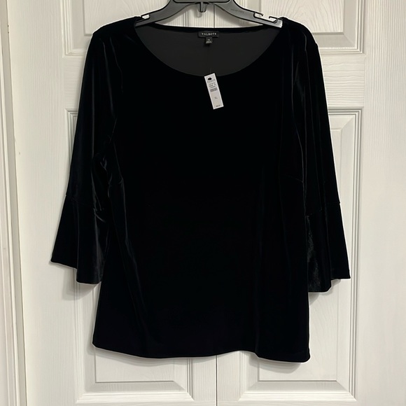 Talbots Velvet Bell Sleeve Top - Picture 1 of 5